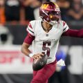 Use the PrizePicks promo code LABS100 to create a lineup with Jayden Daniels and other picks from the Commanders-Eagles TNF game.