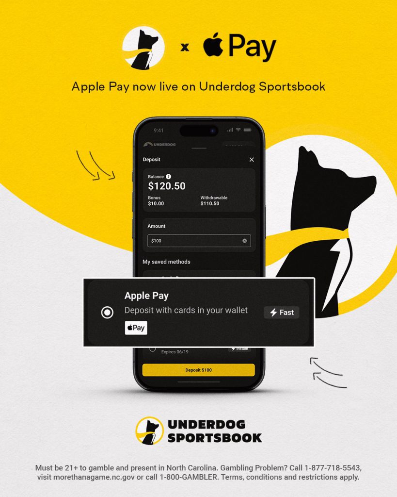 Underdog Sports Missouri app accepting apple pay for deposits