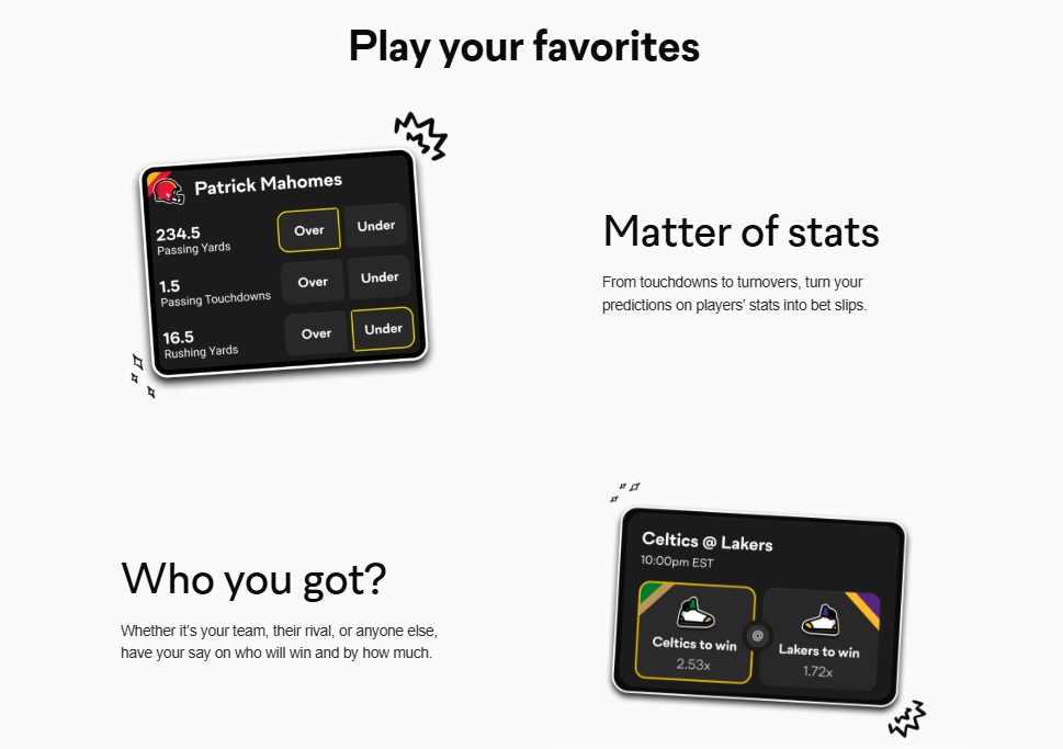 Underdog Sportsbook bet types