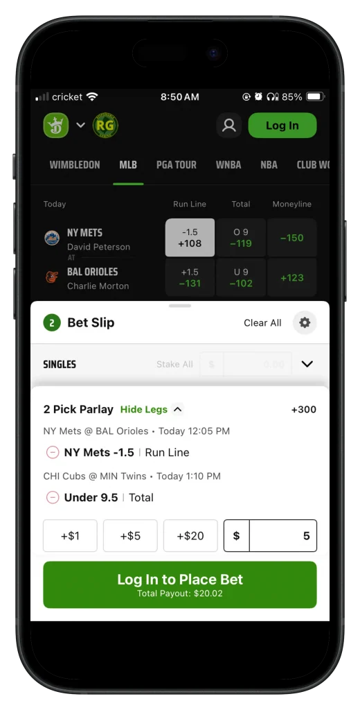 draftkings sportsbook betslip parlay