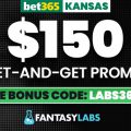 Register with the bet365 Kansas bonus code LABS365 to claim $150 in bonus bets.