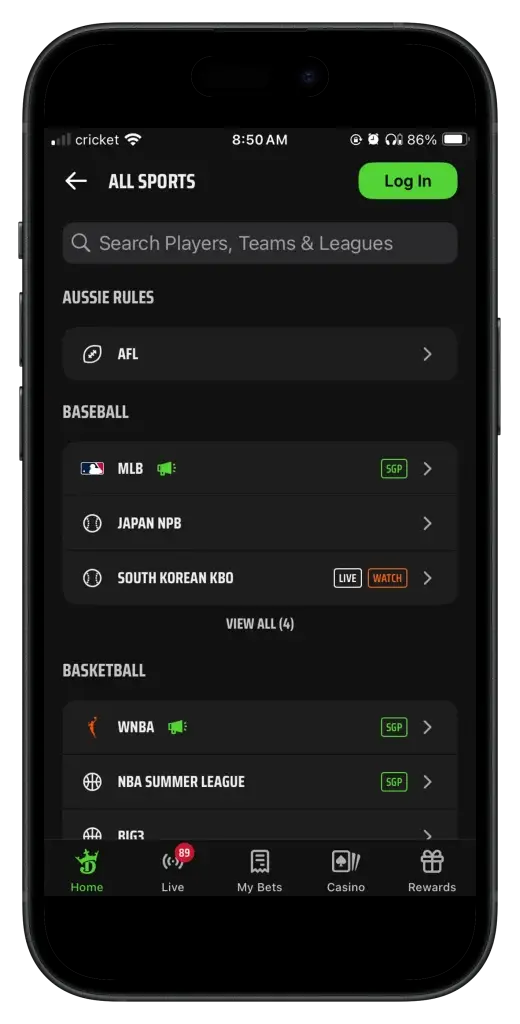draftkings sportsbook sports betting markets