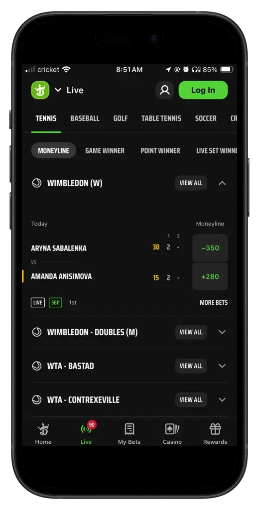 draftkings sportsbook live betting