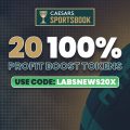 Register with the Caesars Sportsbook promo code LABSNEWS20X to claim 20 100% Profit Boost Tokens Today.