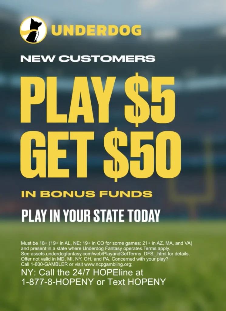 underdog promo code labs play $5 get $50