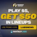 Register with the Underdog promo code LABSNEWS to claim $50 in bonus lineups for MNF games today.