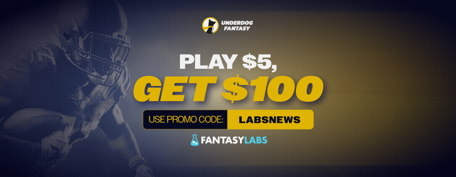 Register with the Underdog promo code LABSNEWS and claim a $100 bonus today.