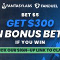 Sign up with the FanDuel promo code and bet on Thursday Night Football to get $300 in bonus bets.