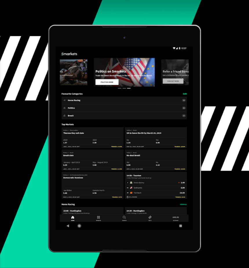 Smarkets App Interface Review