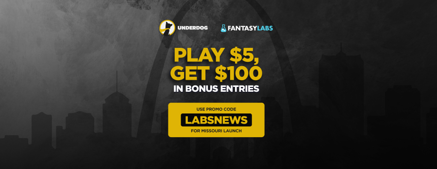Sign up now with the Underdog Missouri promo code LABSNEWS to get $100 in bonus entries for DFS picks.