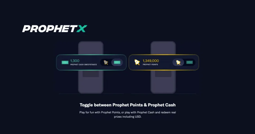 Prophet Points vs Prophet Cash - ProphetX website's screenshot