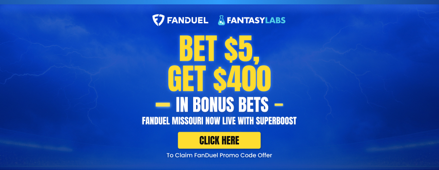 Sign up now with the FanDuel Missouri promo code to get $400 in bonus bets. Get $300 today and $100 if 1 point is scored in the Chiefs game Sunday.