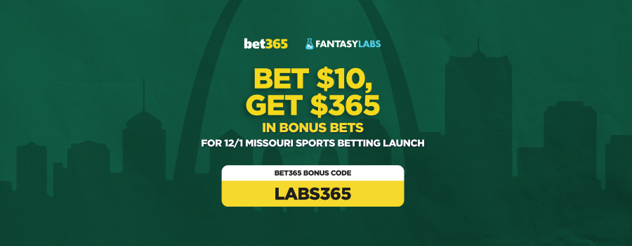 Register with the bet365 Missouri bonus code LABS365 to claim a $365 bet-and-get offer for Falcons vs. Bucs TNF.