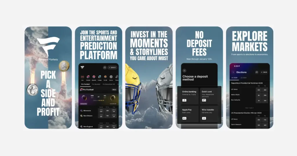 Screenshot from Fanatics Markets Apple App Store listing