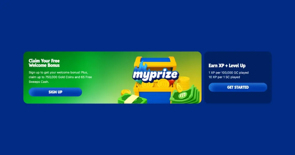 MyPrize casino sign-up bonus