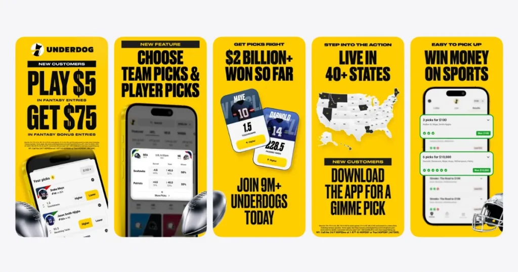 Underdog Sports's app | Apple App Store screenshot