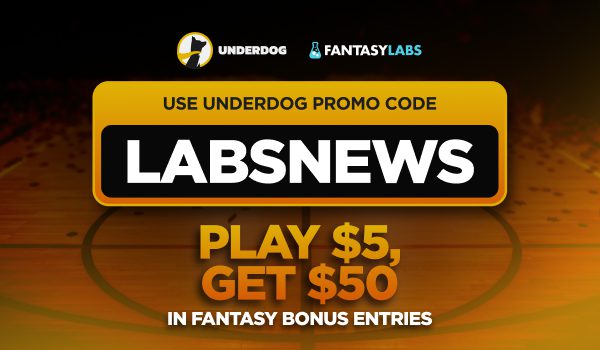 Register with the Underdog promo code LABSNEWS to snag a $50 bonus for the upcoming NBA Play-In Tournament and NBA Playoffs games.
