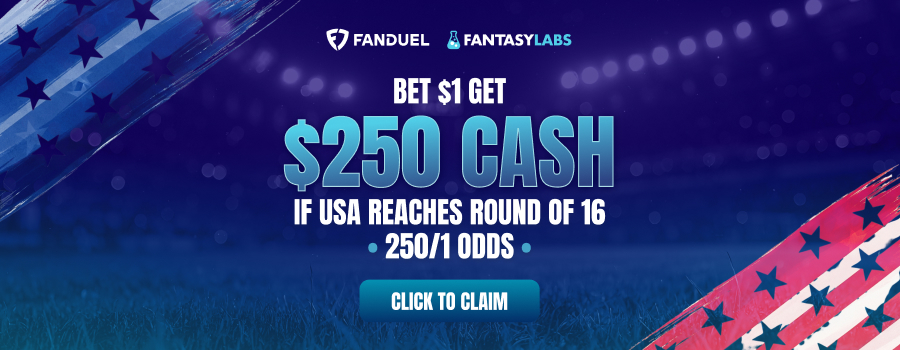Sign up with the FanDuel promo code and bet $1 on the US to reach the Round of 16 at 250/1 odds.