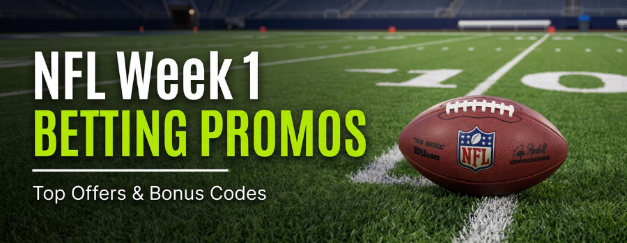 NFL Week 1 Betting Promos: Top Offers & Bonus Codes banner with a football on the field