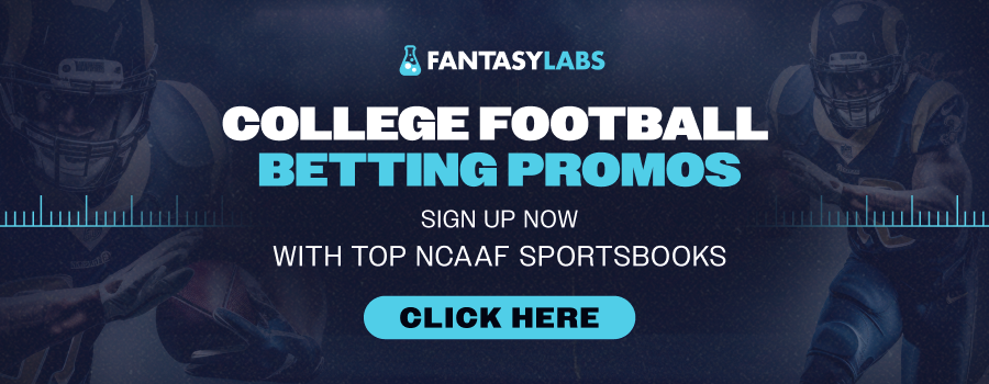 Don't wait to net college football betting promos verified by FantasyLabs.