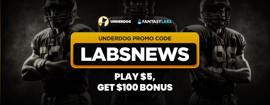 Claim the Underdog promo code LABSNEWS for a $100 bonus to use on Falcons vs. Saints DFS picks on MNF tonight (Oct. 5).